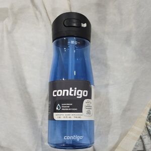 Contigo Translucent Blue Water Bottle with Black Lid